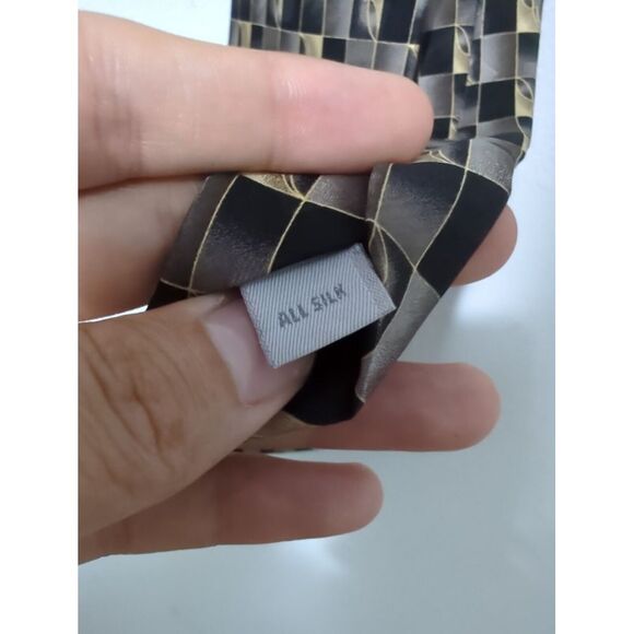 Pierre Cardin Necktie‎ Silk Beige Multicolor Geometric Pattern Abstract Block - Picture 5 of 6